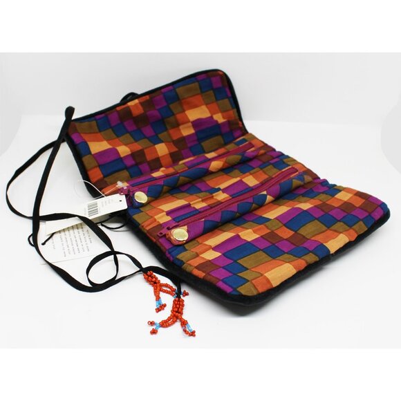 NWT HTF Anthropologie Corinne Lent beaded velvet jewelry roll- black - Picture 3 of 4